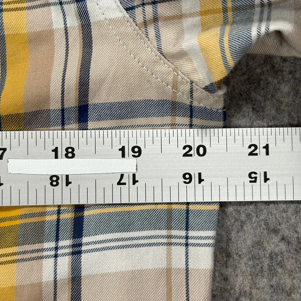 The North Face Short Sleeve Hiking Shirt Mens Size S Yellow Plaid Button Up